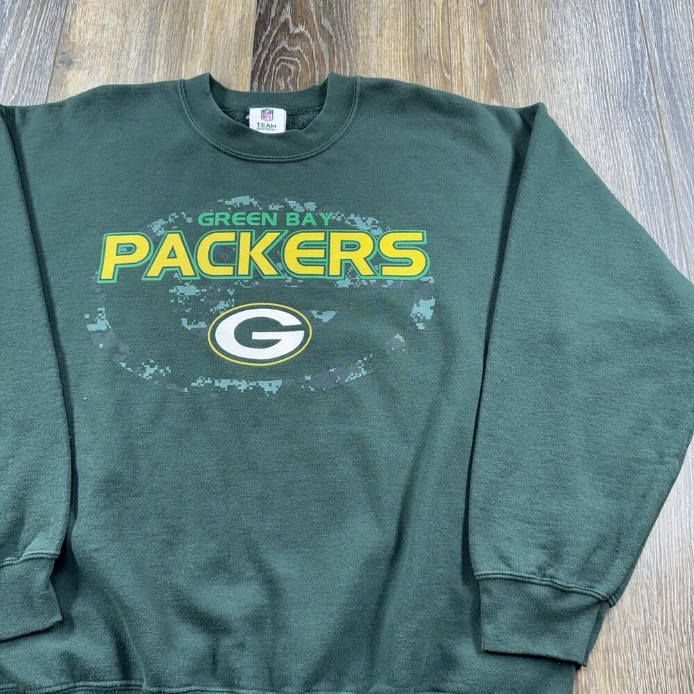 Vintage Green Bay Packers Sweatshirt Mens L NFL Football Team Y2K Sweater N4